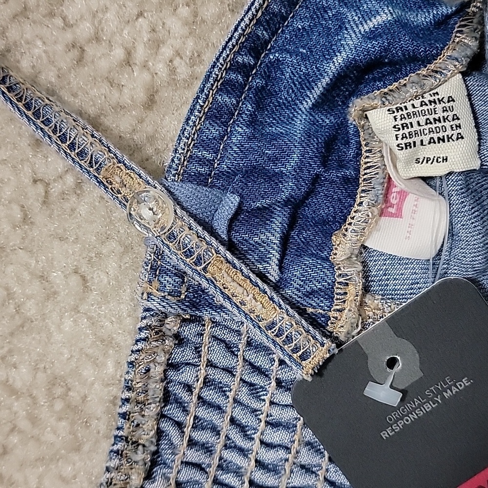Levi's Malene bustier button front denim dress Sz S NWT - Picture 8 of 10